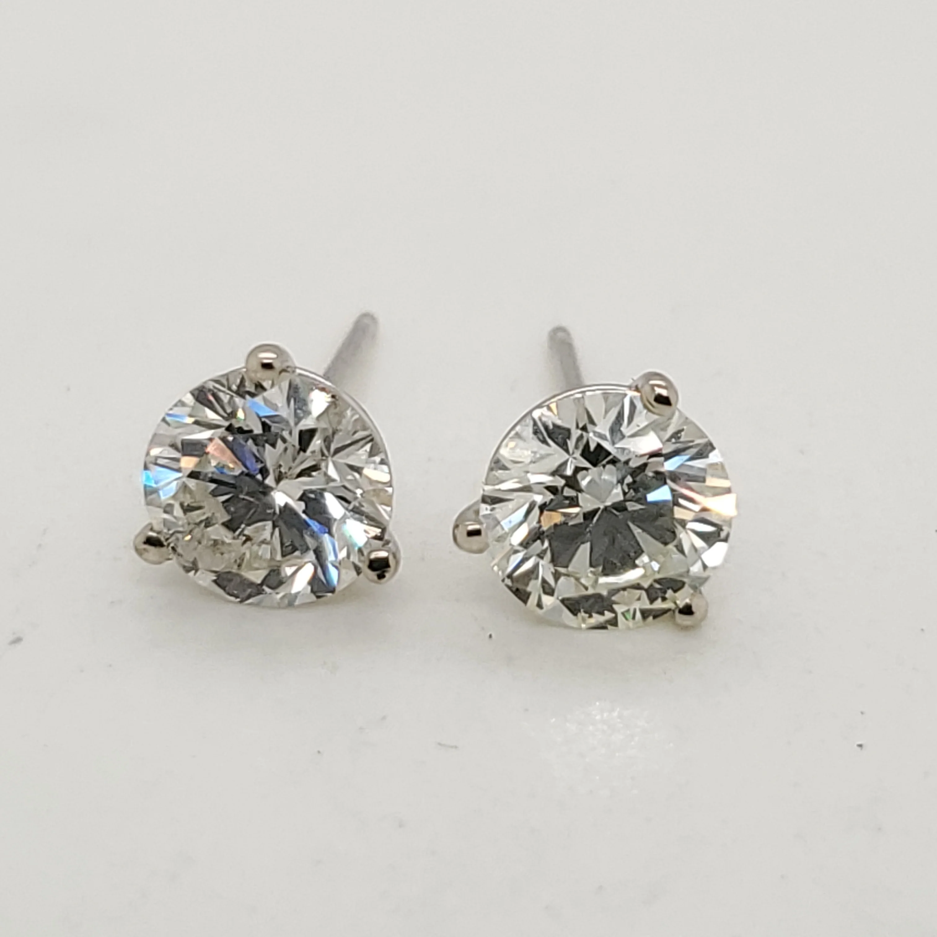 2.16 Carat Total Weight Diamond Stud Earrings