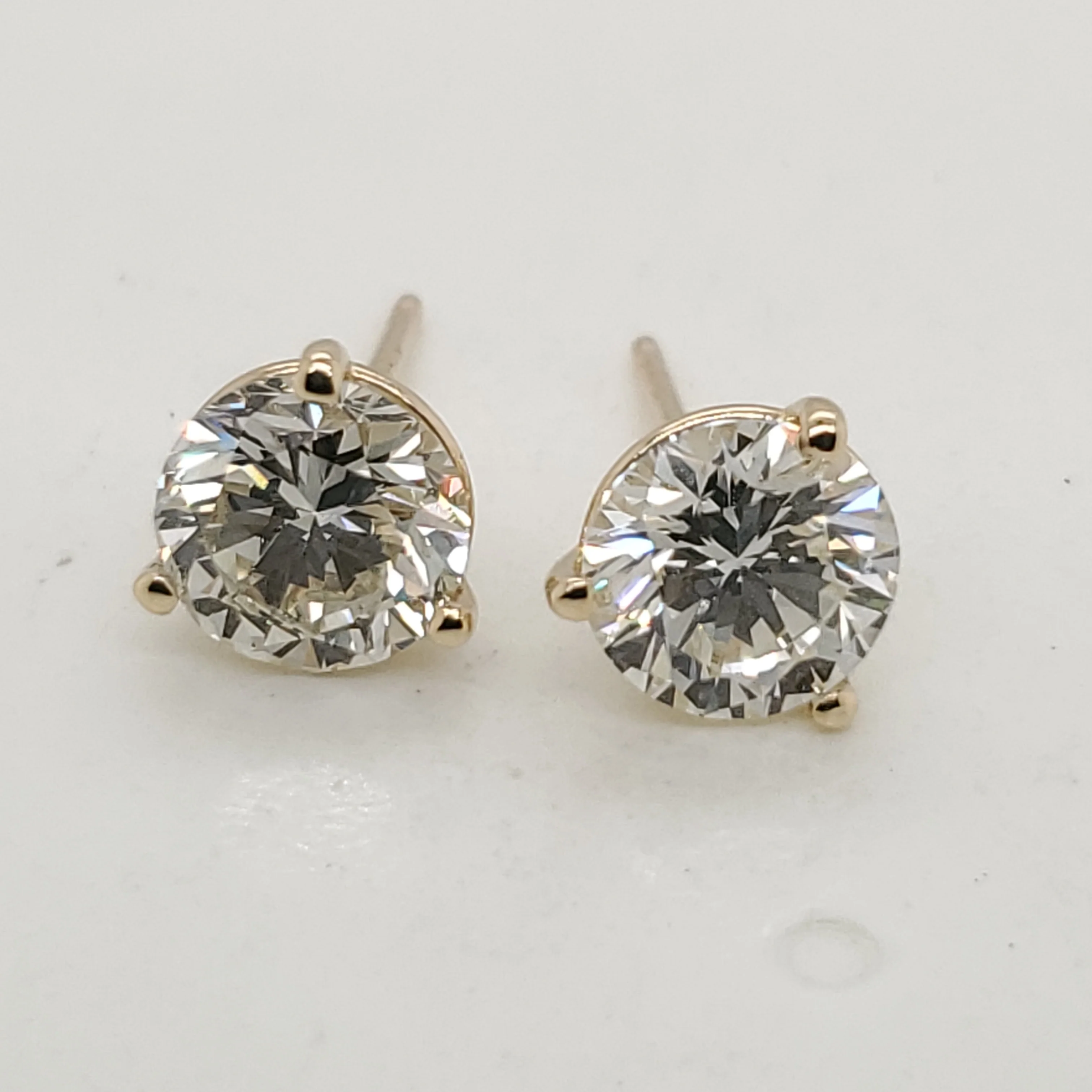 2.36 Carat Total Weight Diamond Stud Earrings