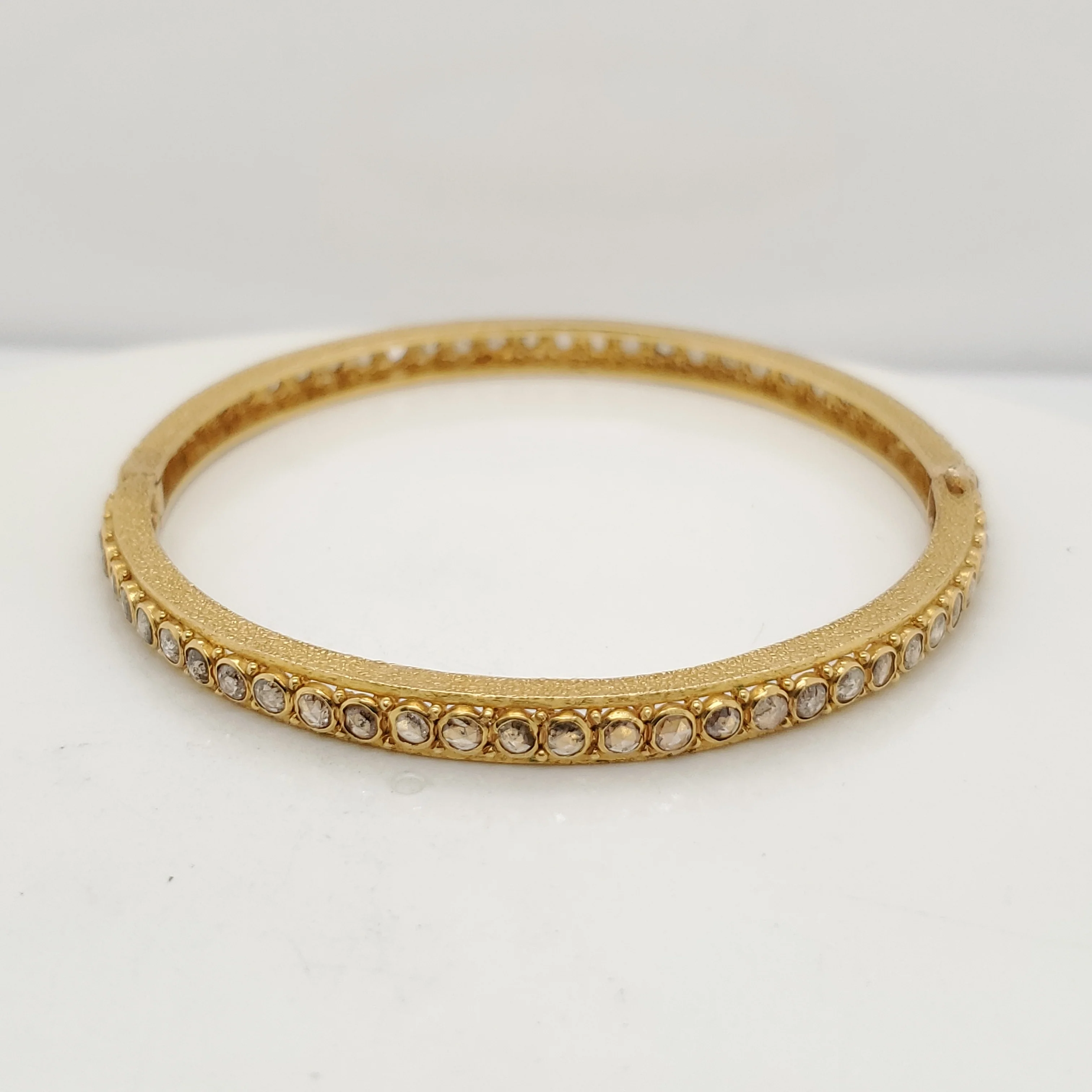 22kt Yellow Gold Rose Cut Diamond Bangle Bracelet
