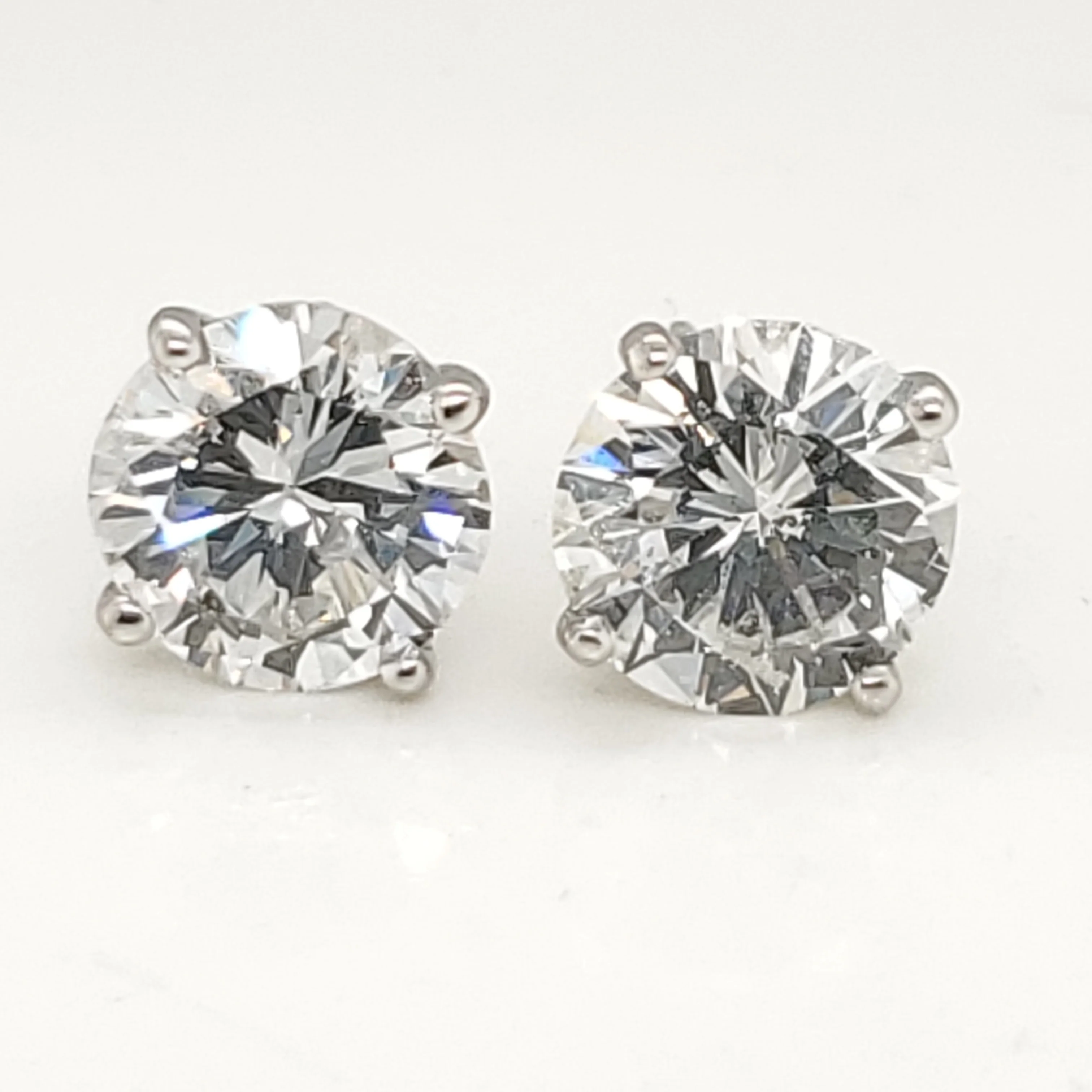 3.21 Carat Total Weight Diamond Stud Earrings
