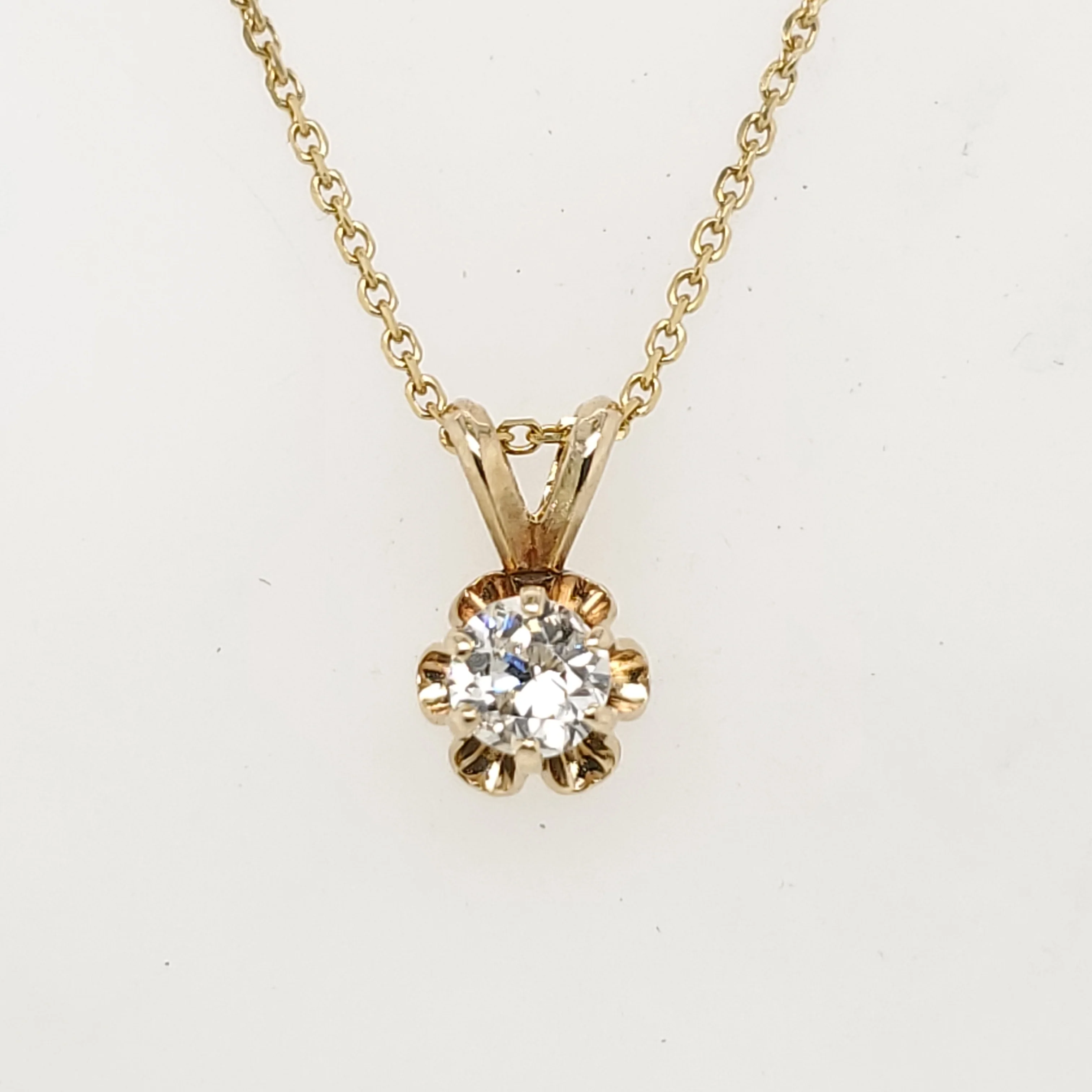 .30 Carat European Cut Diamond Solitaire Pendant