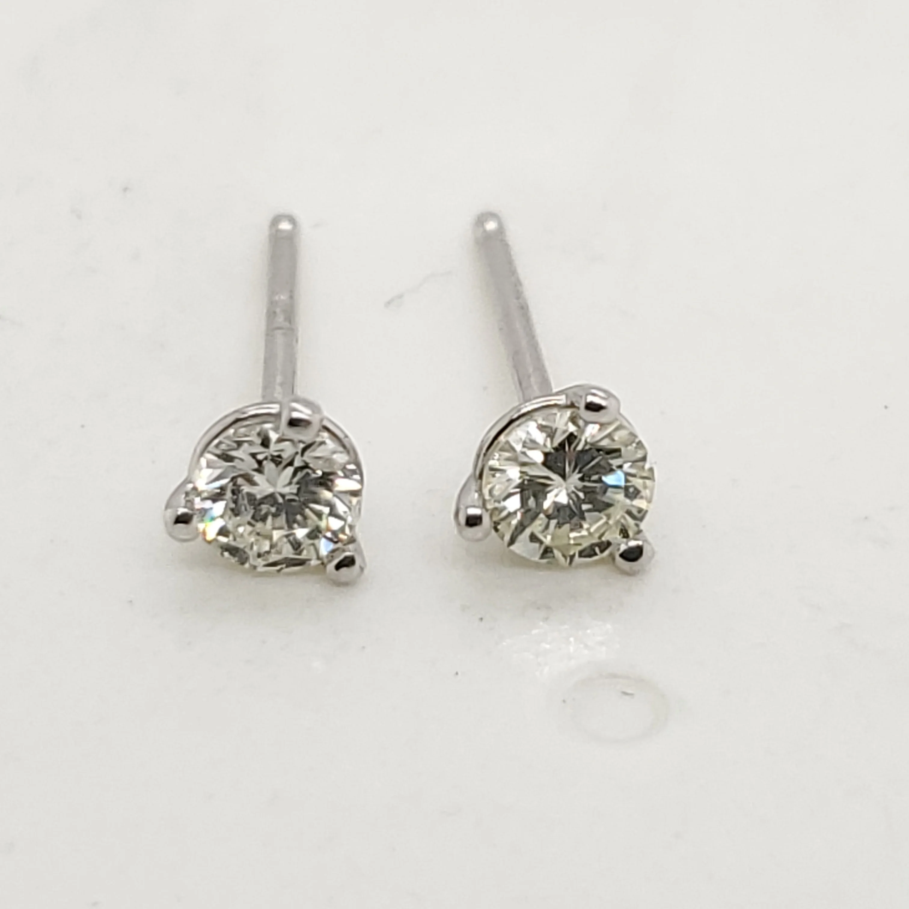 .30 Carat Total Weight Round Diamond Stud Earrings