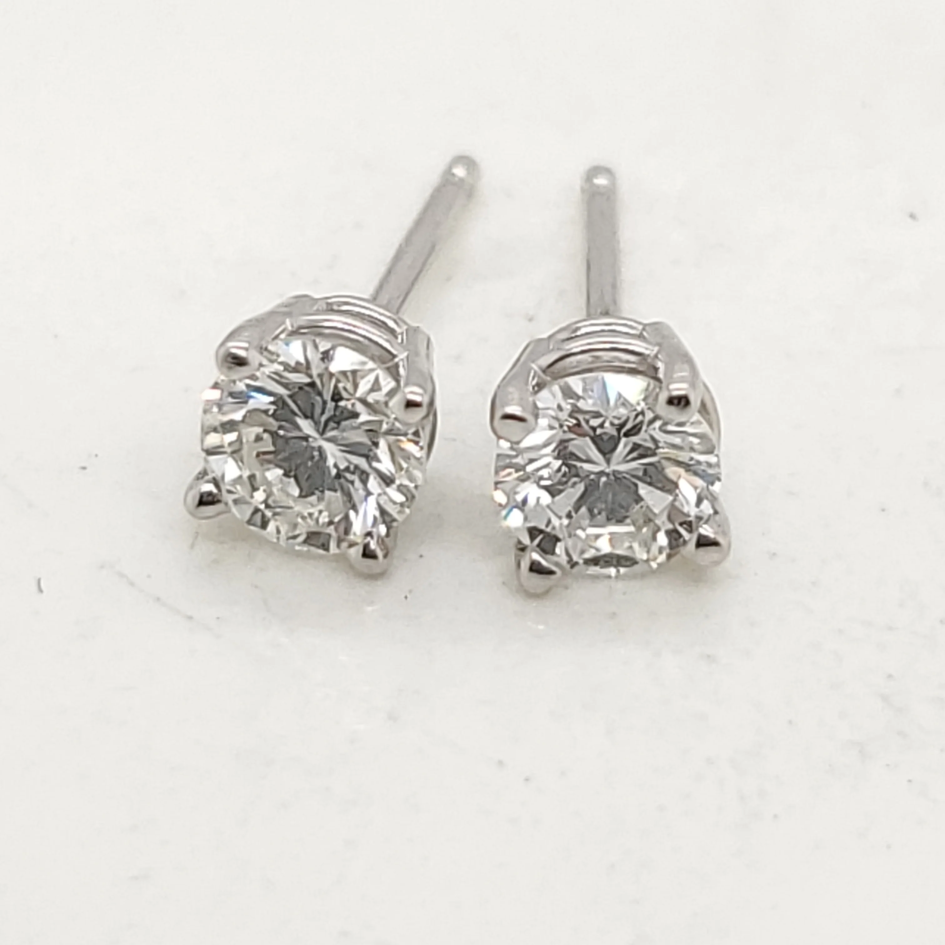 .51 Carat Total Weight Round Diamond Stud Earrings