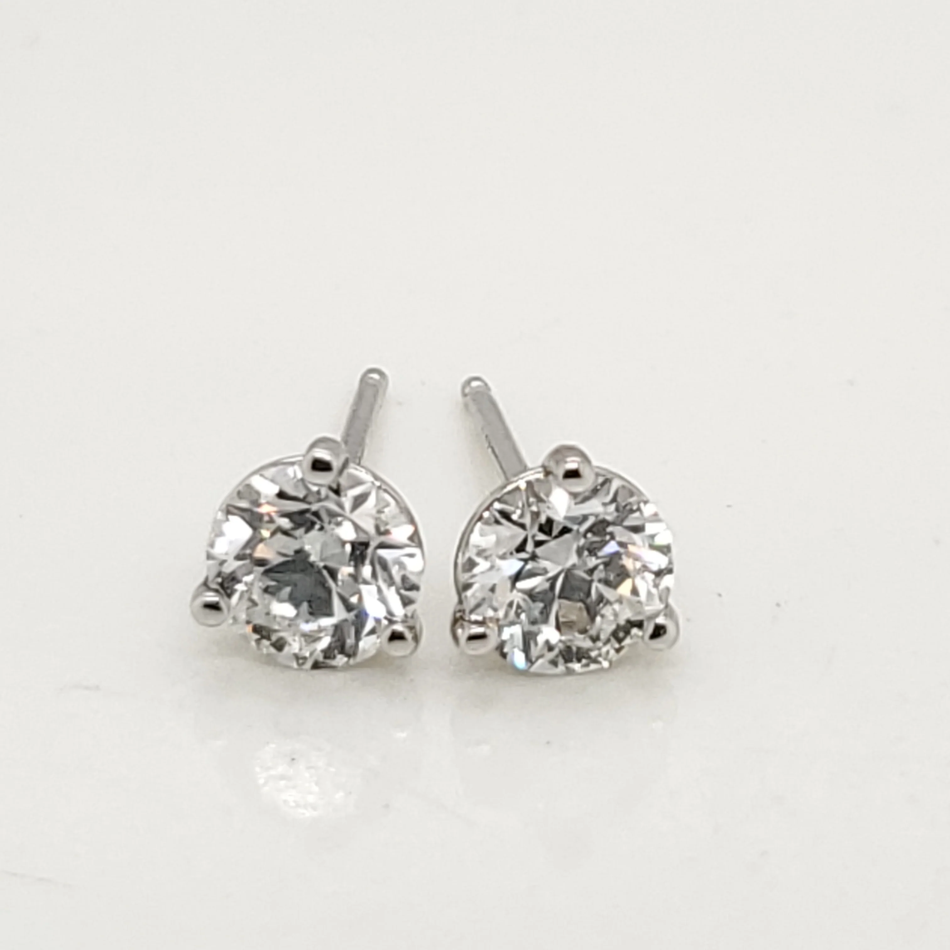 .85 Carat Total Weight Diamond Stud Earrings