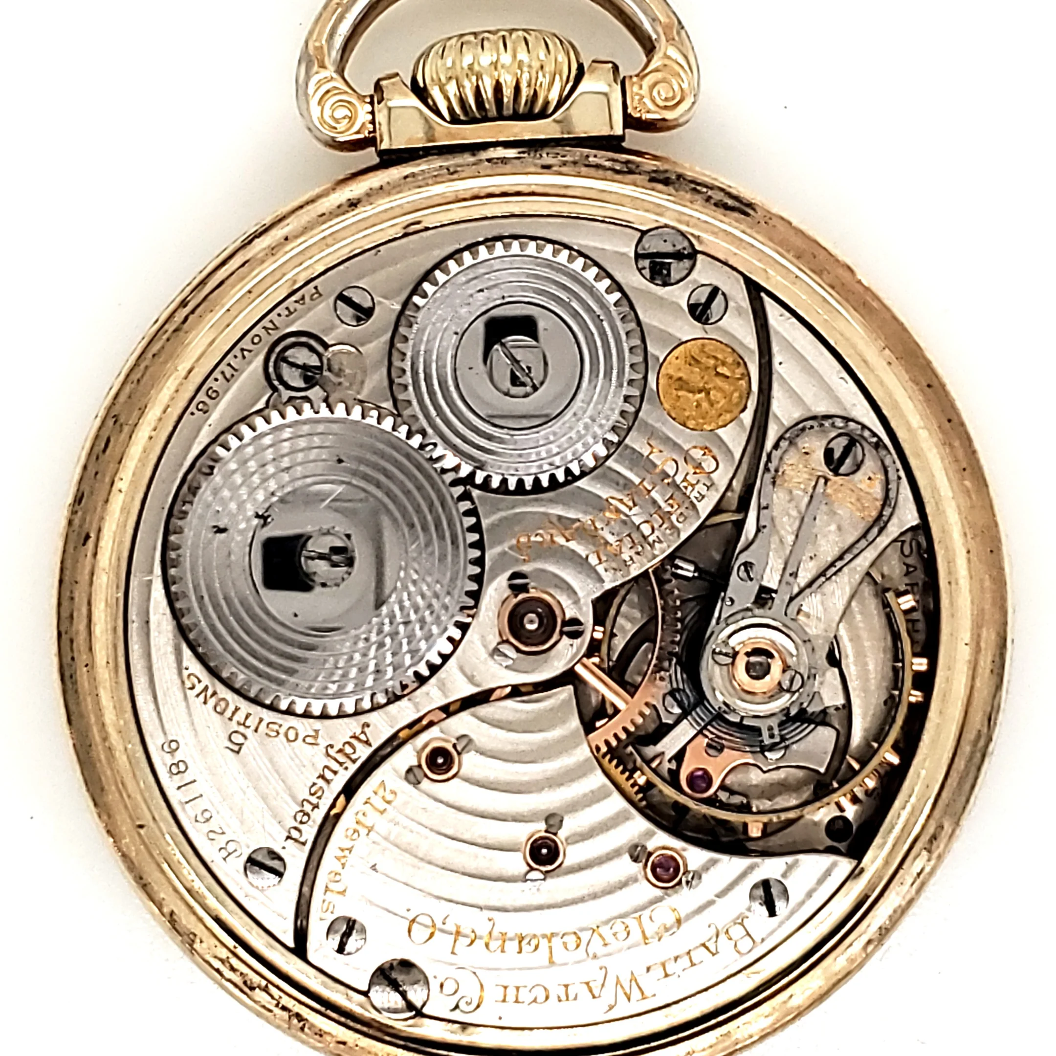 Antique 1918 Ball Official Standard Open Faced Pocket Watch - Image 2