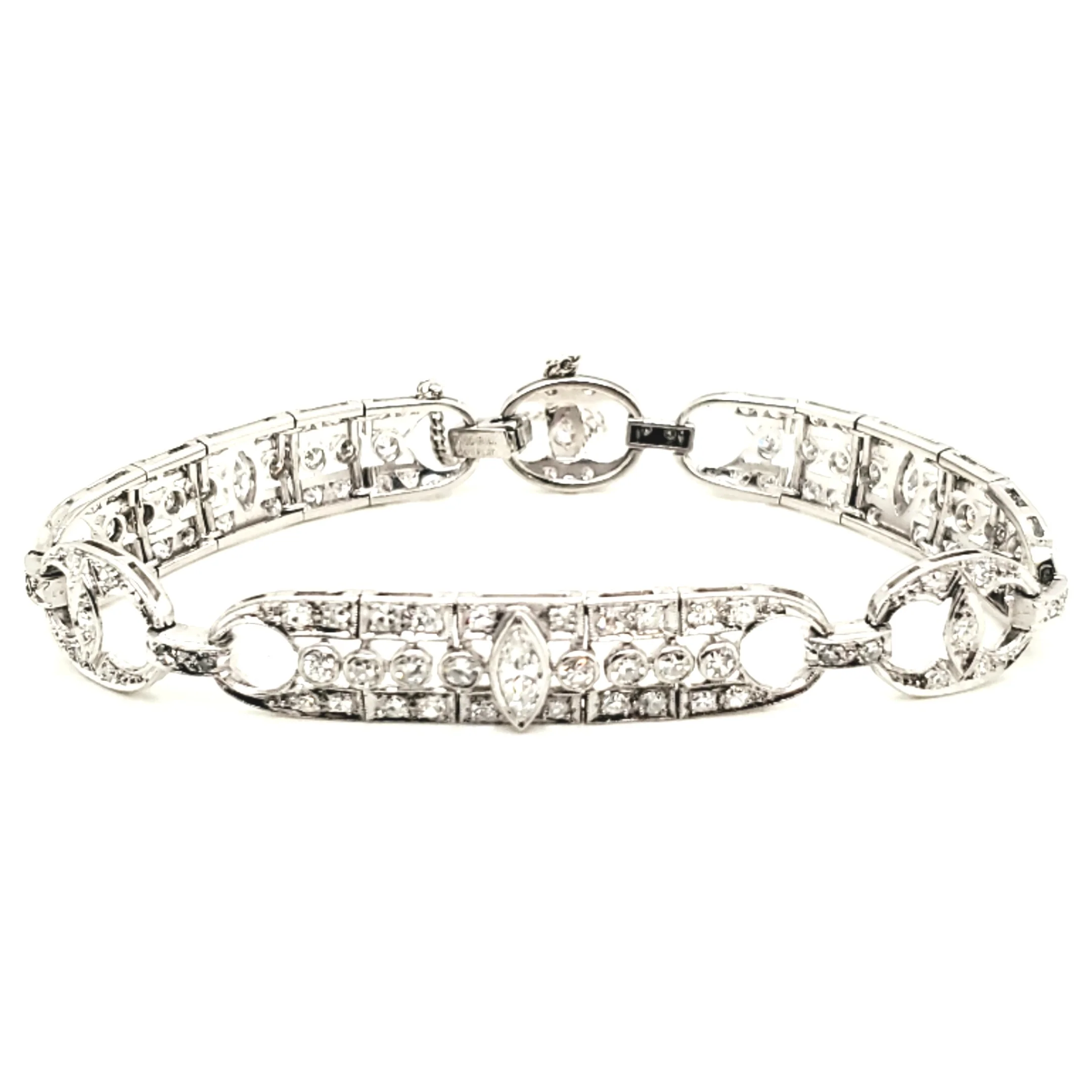 Art Deco Platinum And Diamond Bracelet