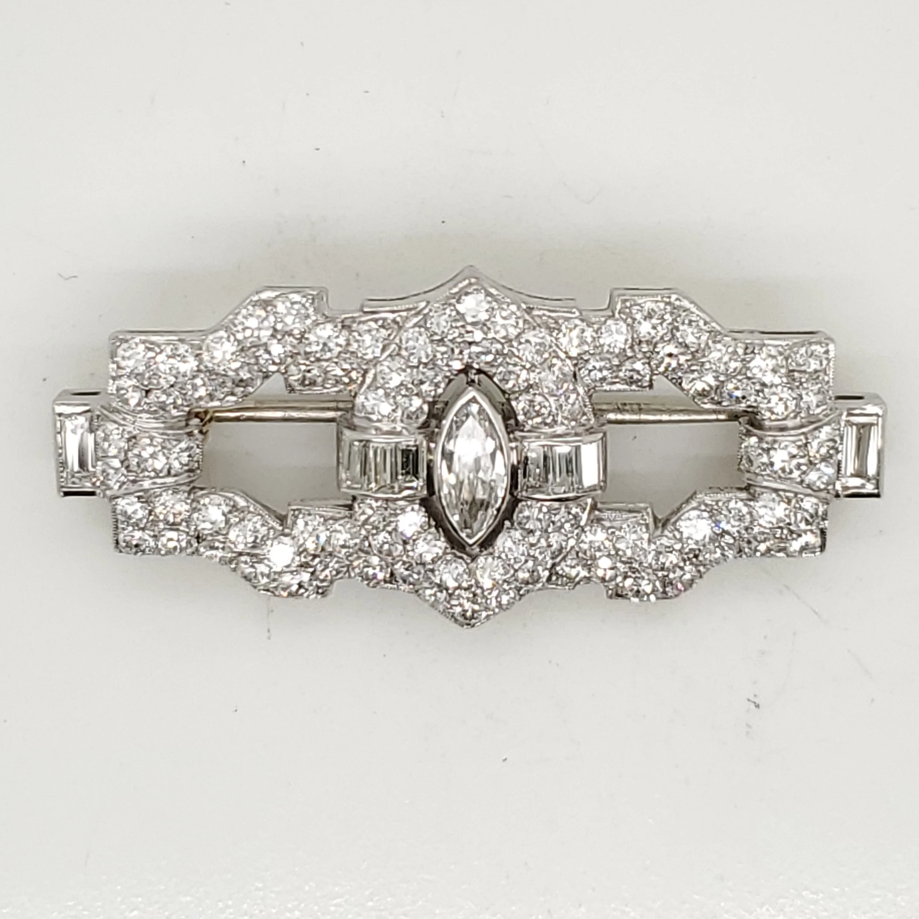 Art Deco Platinum and Diamond Brooch