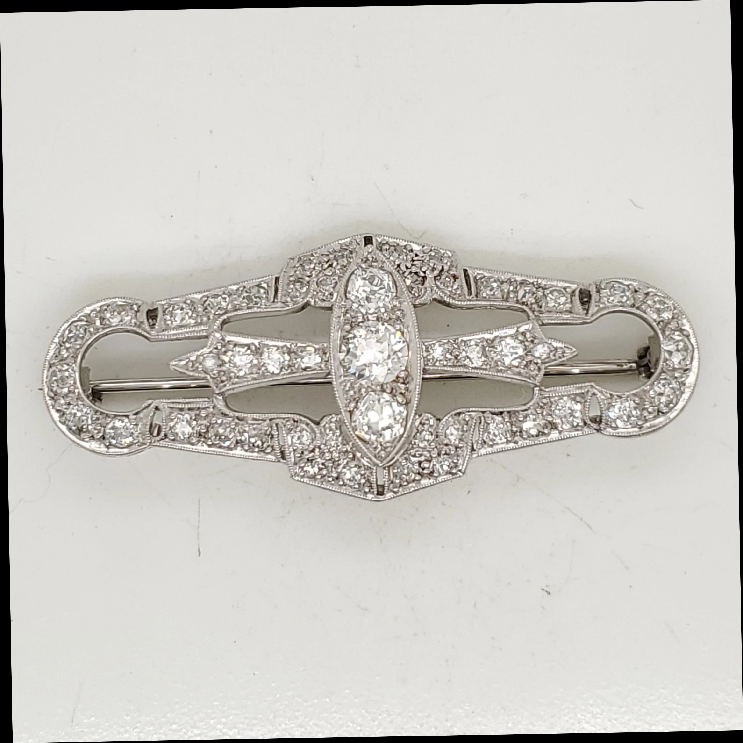 Art Deco Platinum And Diamond Brooch