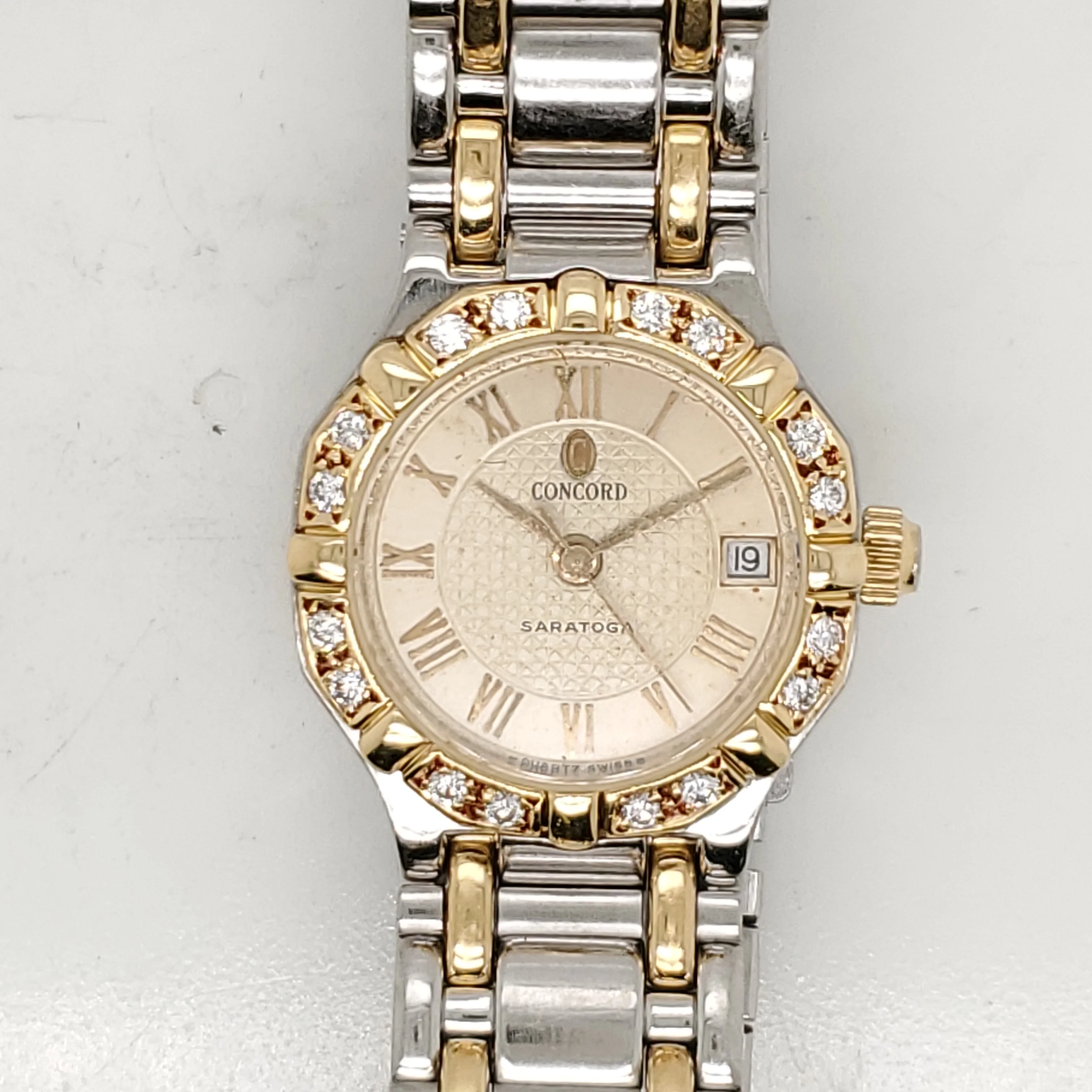 Concord Saratoga Stainless Steel and Yellow Gold Diamond Watch