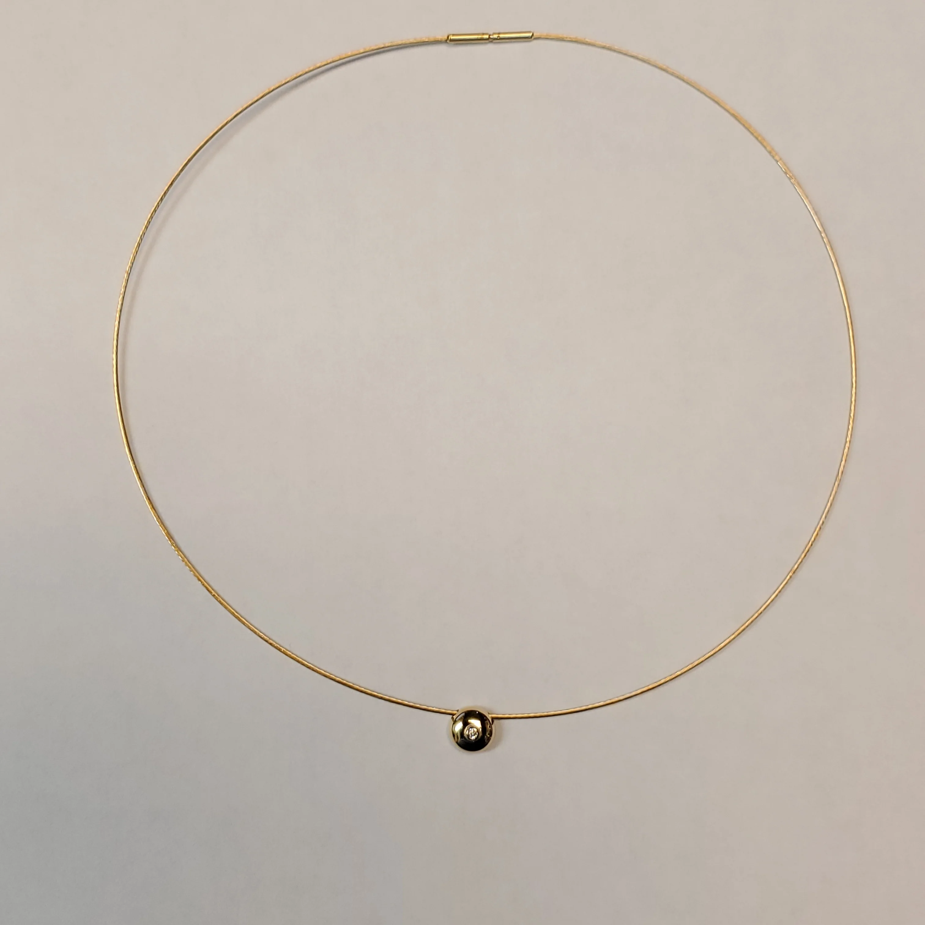Diamond Solitaire Pendant in 14Kt Yellow Gold