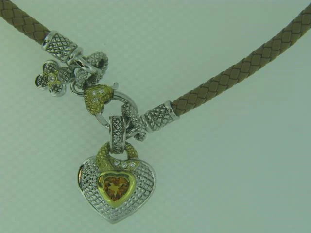 Judith Ripka Sterlingsilver And 18Kt Gold Citrine And Diamond Necklace