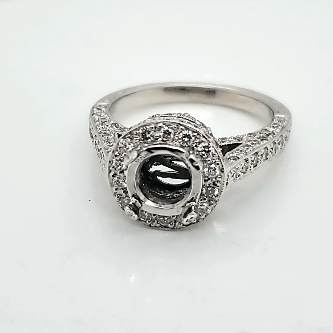 Natalie K 14Kt White Gold And Diamond Engagement Mounting
