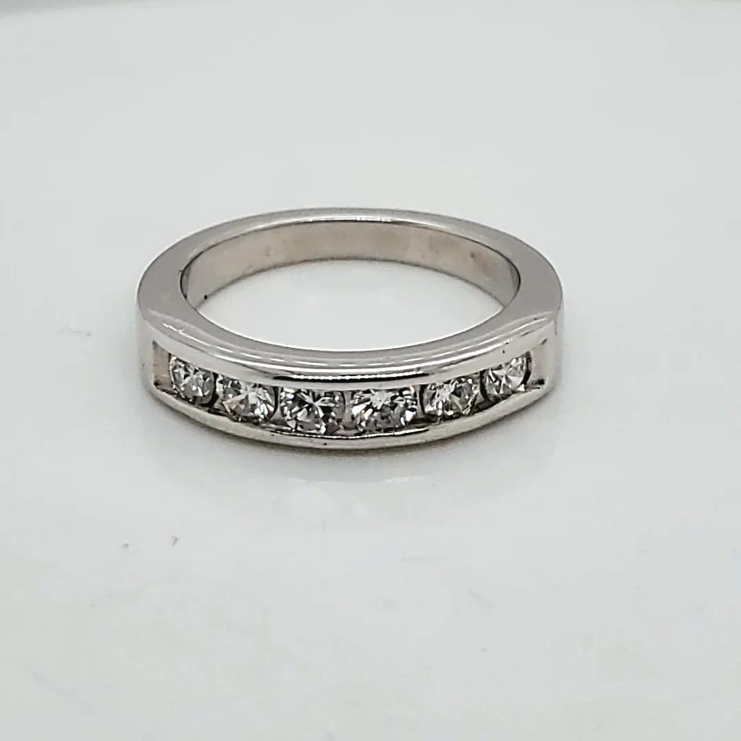 Platinum and Diamond Channel Set Wedding Band