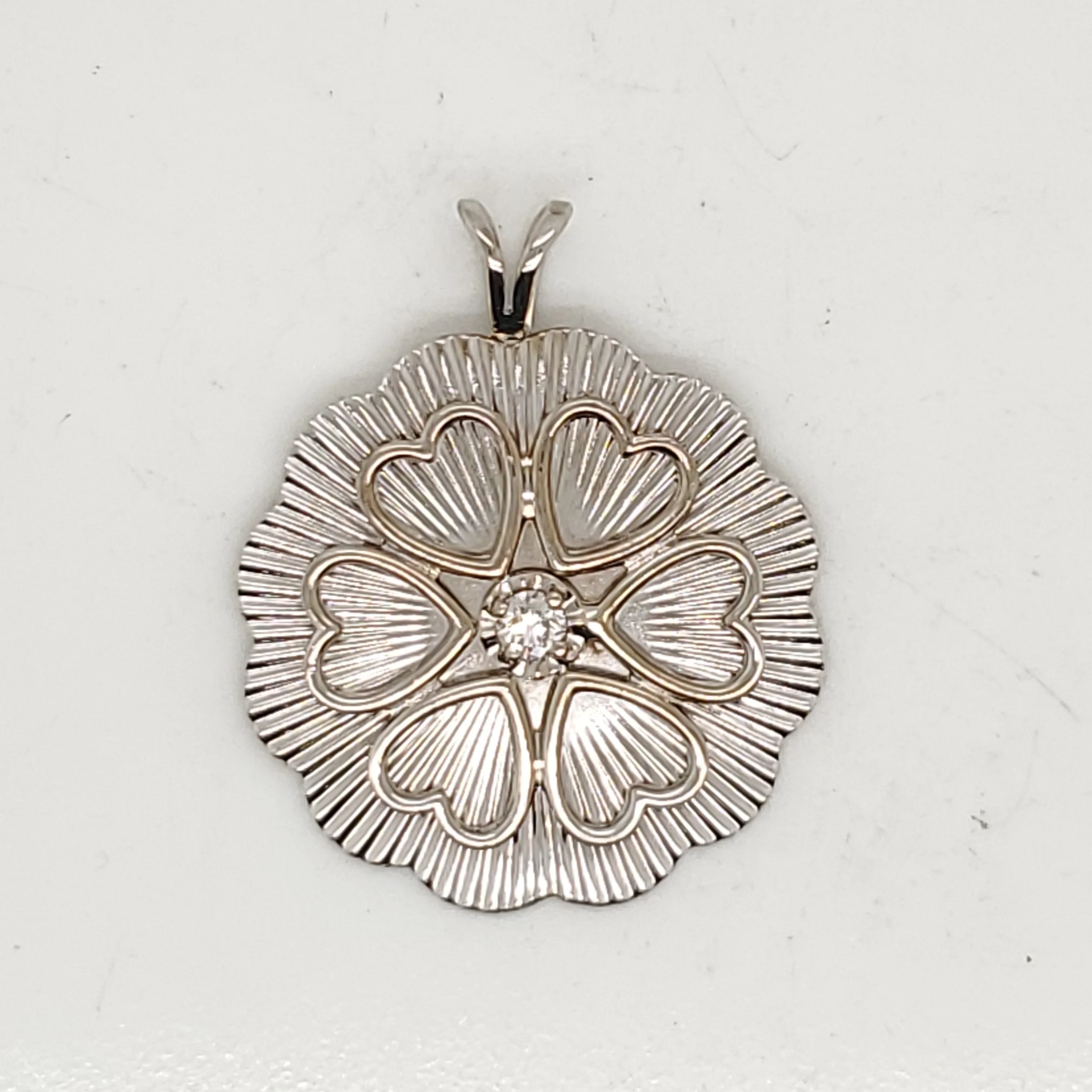 Vintage 14kt White Gold and Diamond Pendant