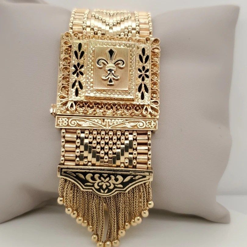Vintage 14kt Yellow Gold Flip Top Tassel Watch