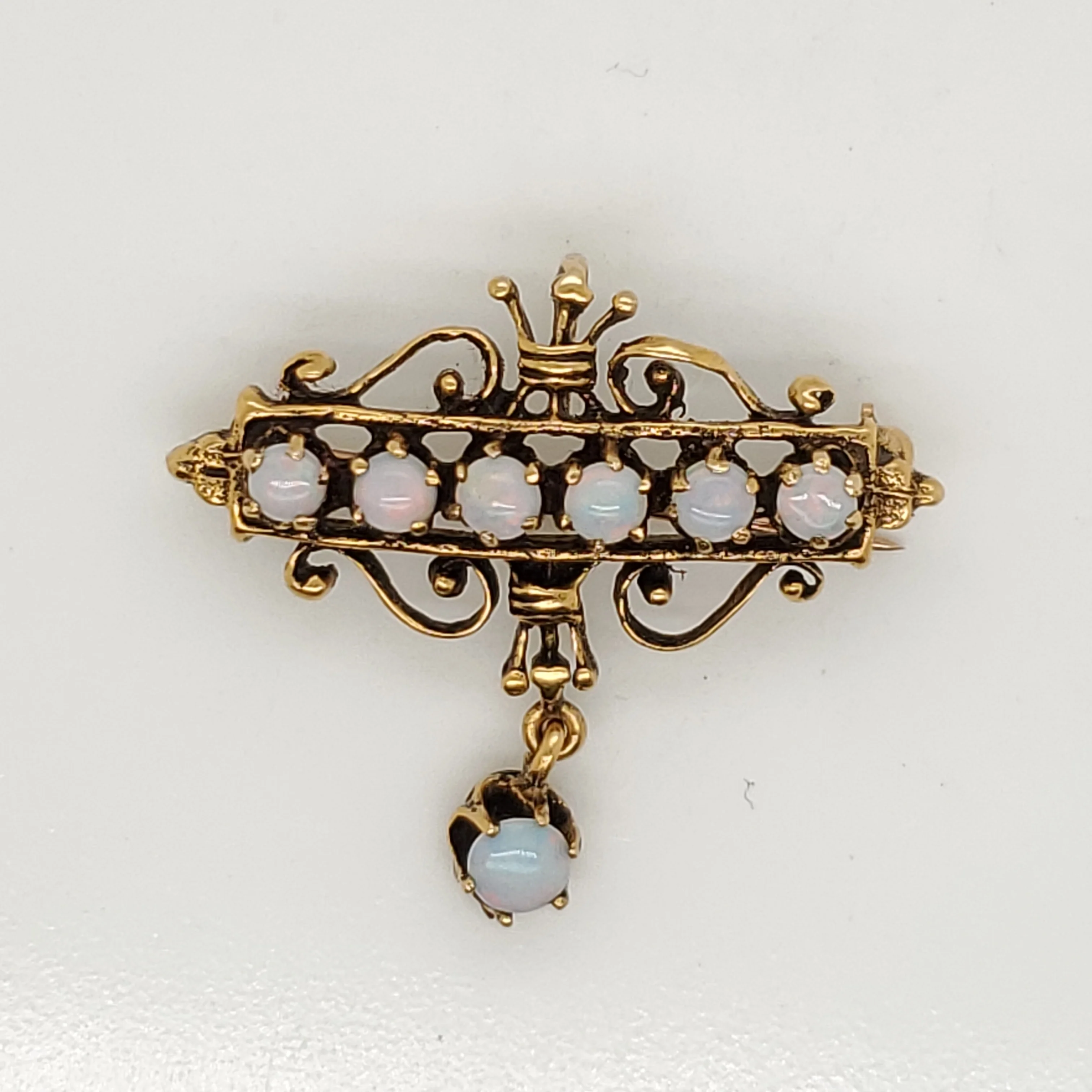 Vintage 14kt Yellow Gold Opal Brooch/Pendant