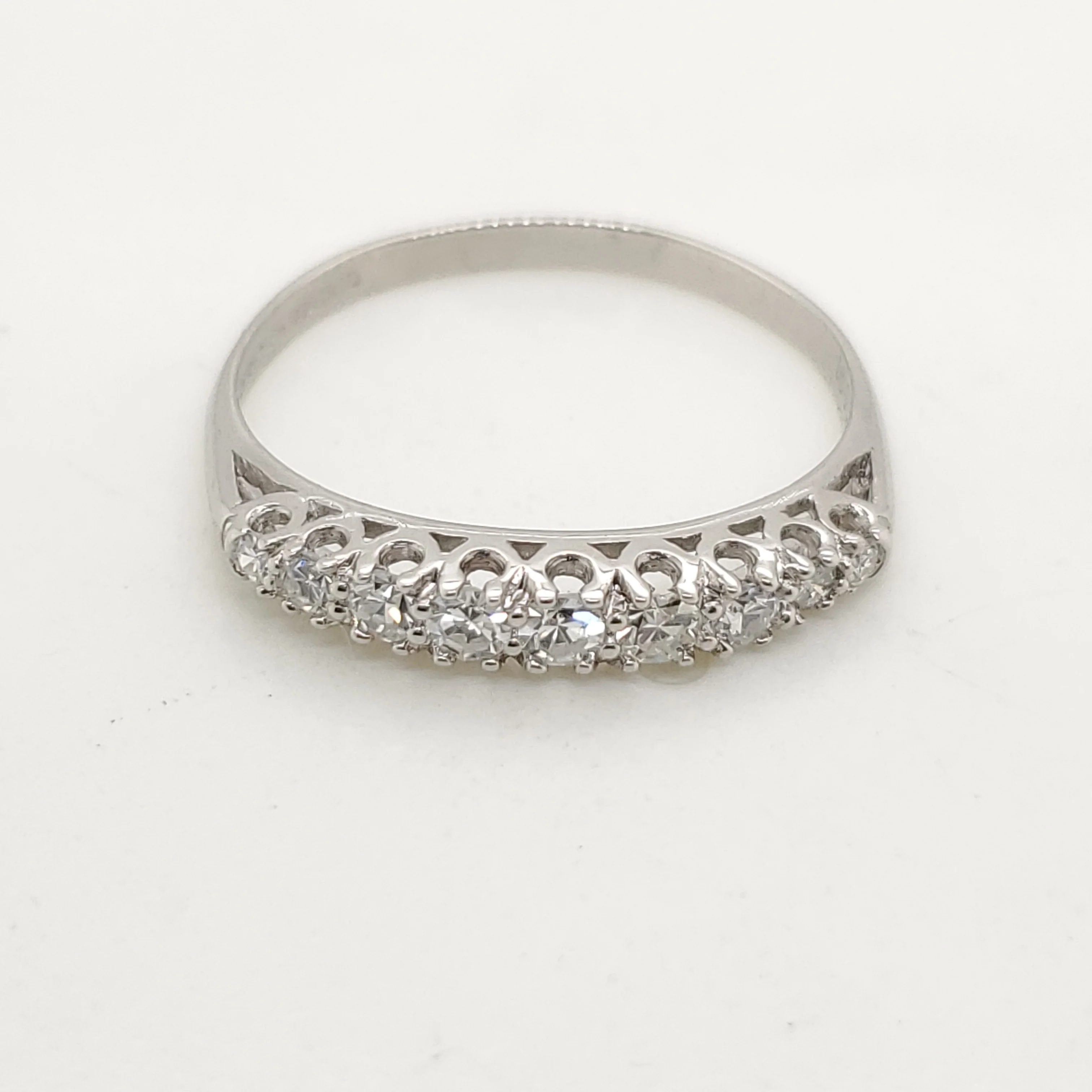 Vintage Platinum and Diamond Wedding Band