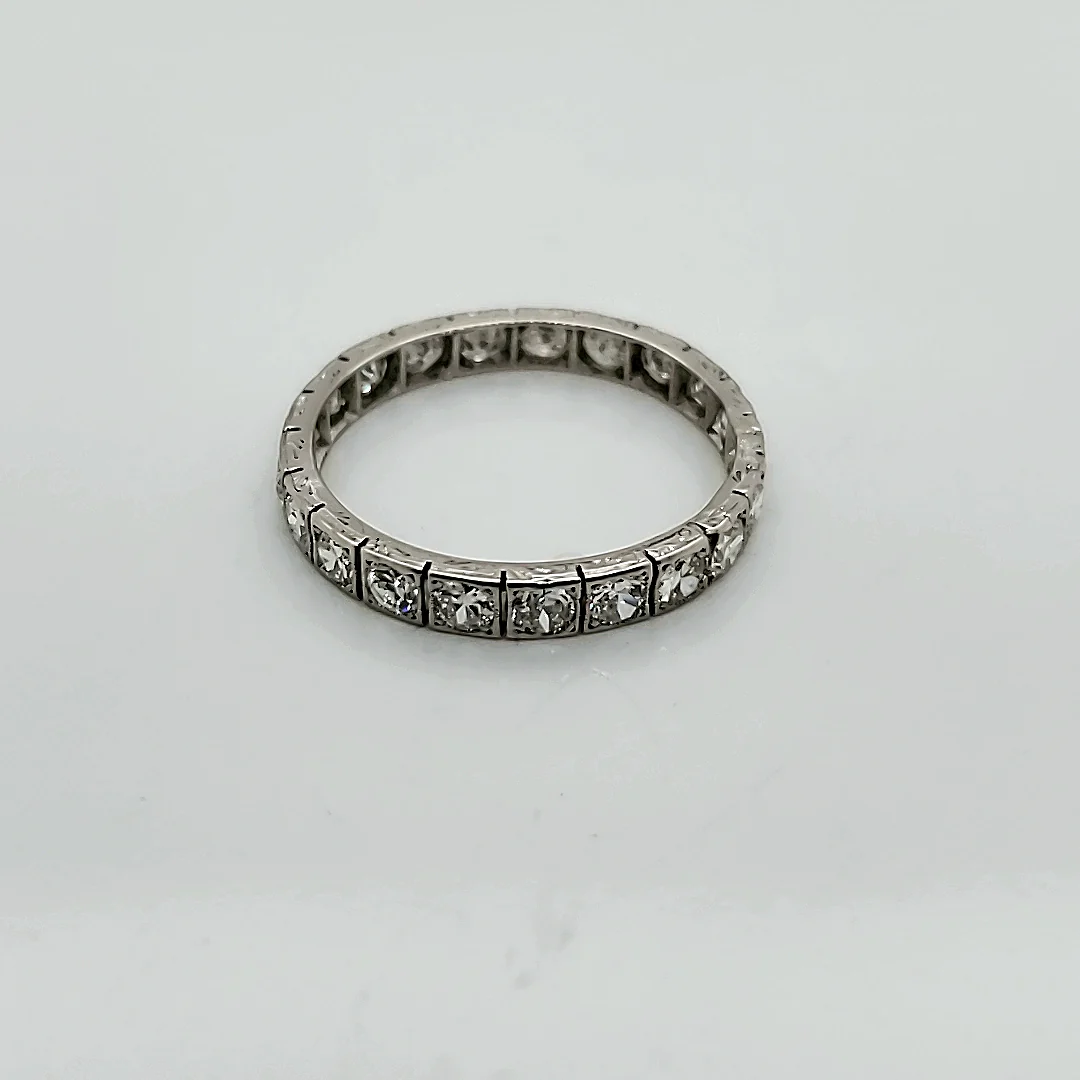 Vintage Platinum and Diamond Wedding Band