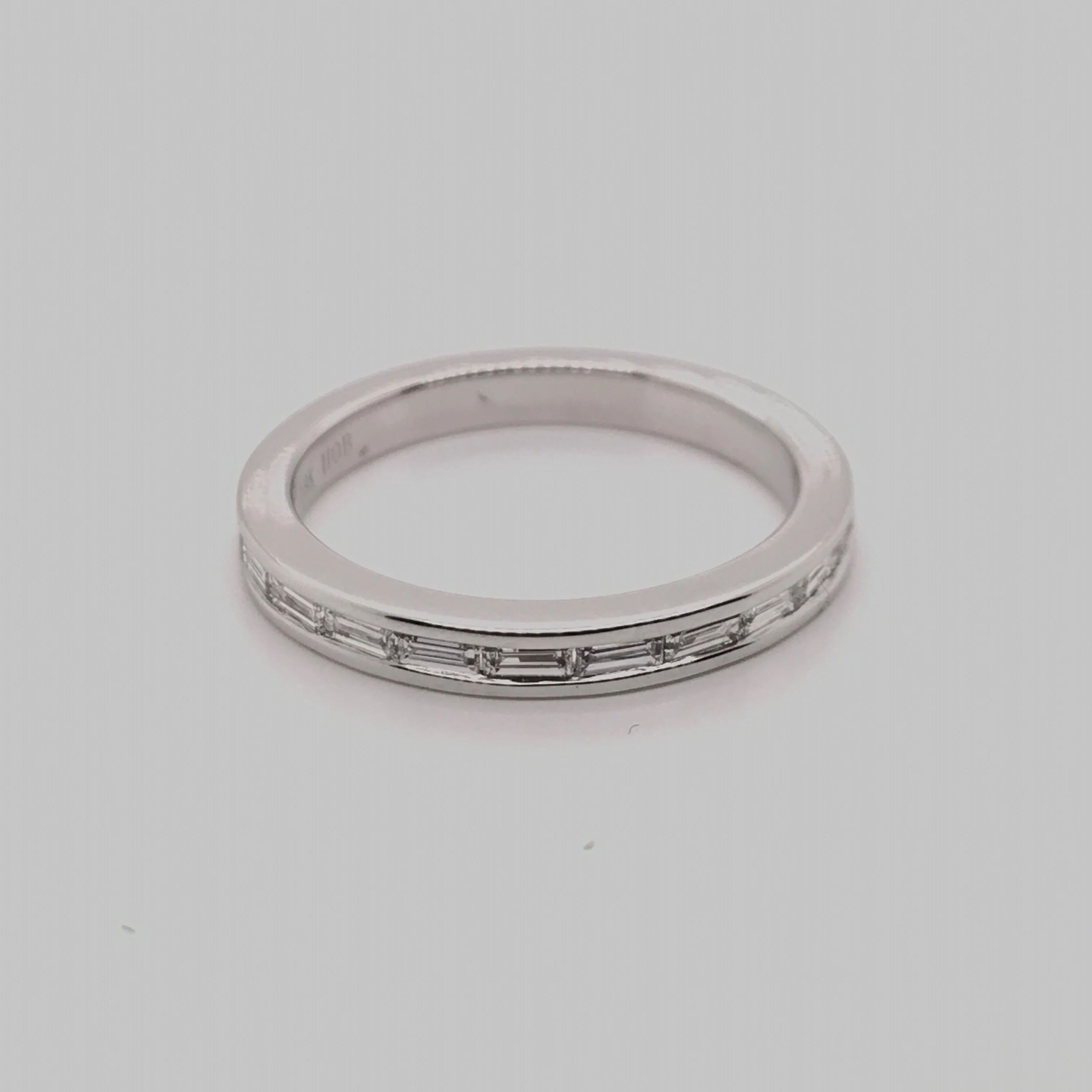 White Gold Stackable Diamond Baguette Band